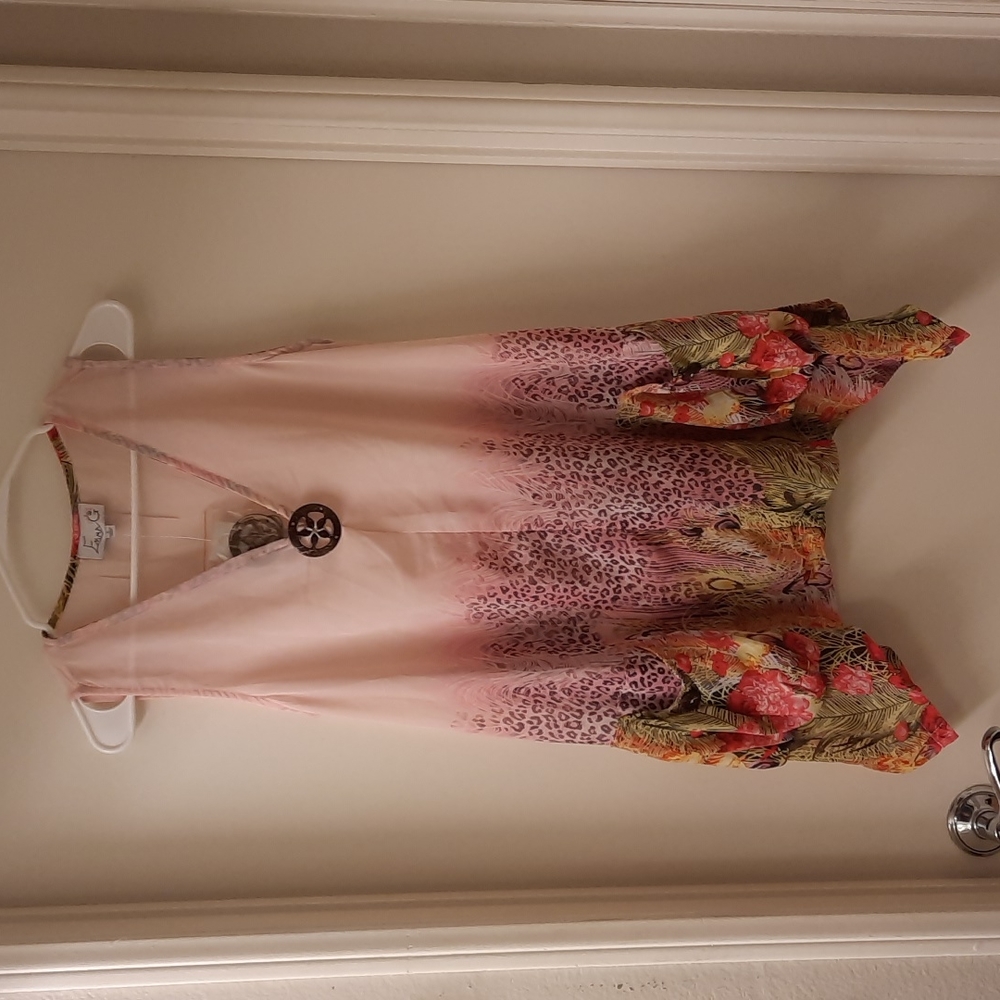 NWT, Emma G Peach Sheer Top